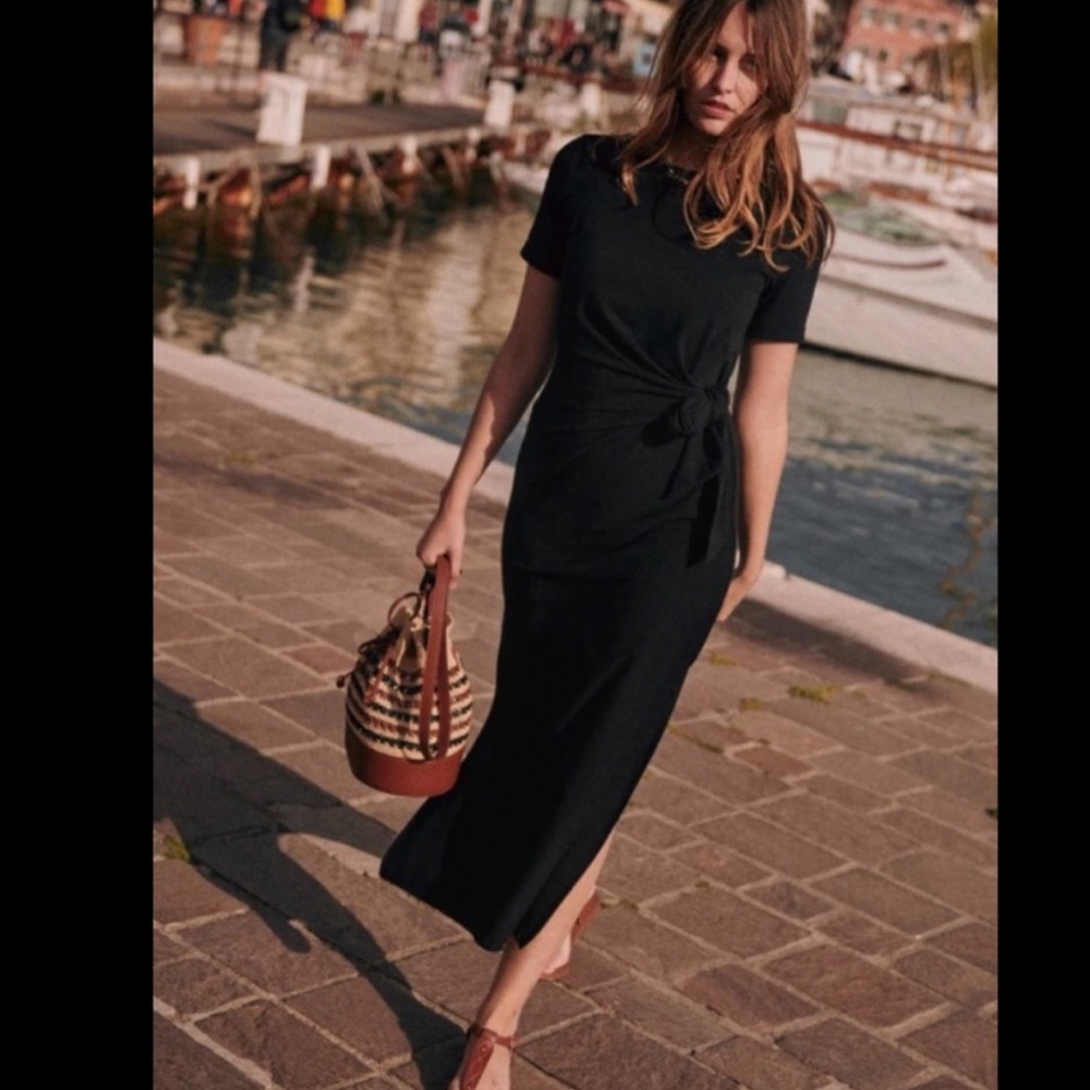 NWT Sezane Pippa Dress in Black